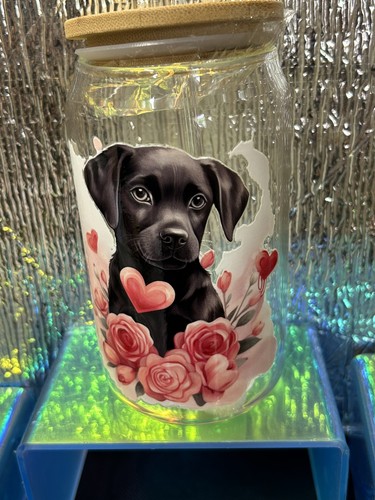 Black labrador glass - black,