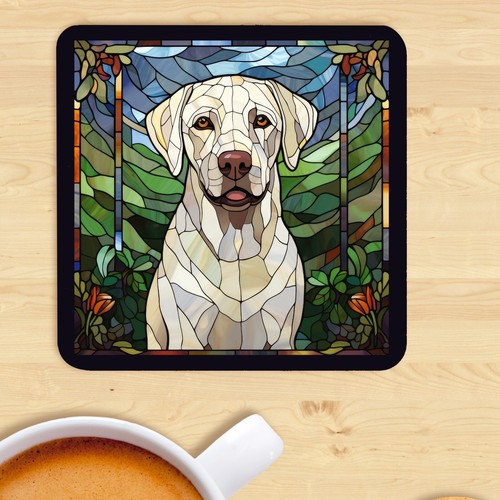 Pet dog coaster stained - dog, coaster,