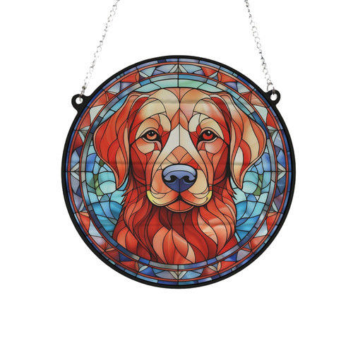 Labrador fox red - stained, glass