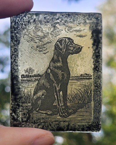 Stained glass black labrador - stained,