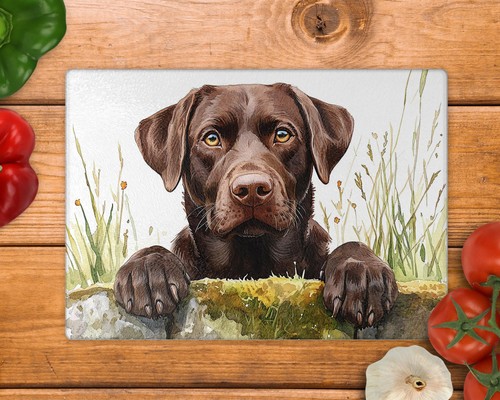 Labrador glass chopping board - labrador,