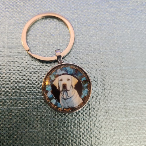 Golden labrador glass metal - golden,