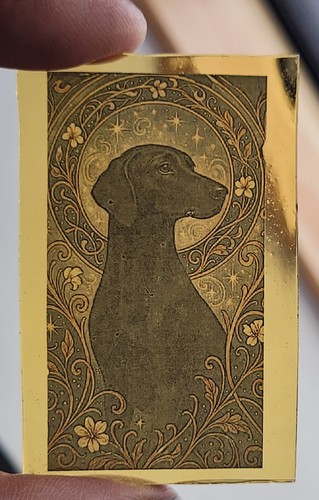 Stained glass black labrador - glass,