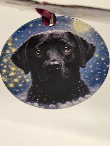 Black labrador christmas - black, glass