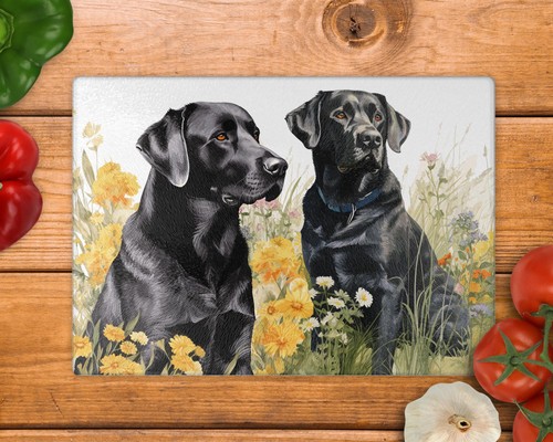 Labrador glass chopping board - labrador,