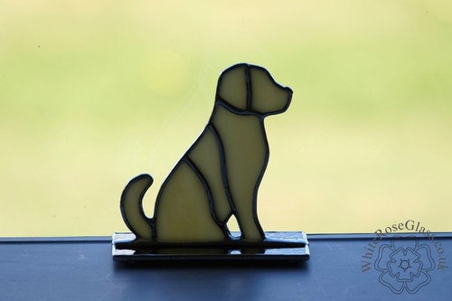 Stained glass sitting yellow - stained,