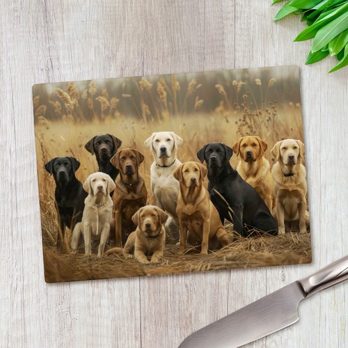 Labrador dogs field glass - field,