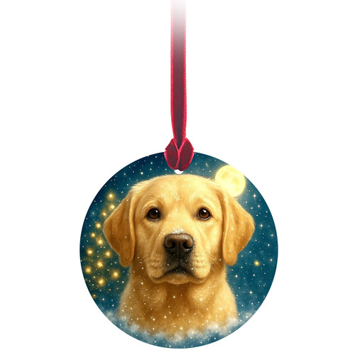 Yellow labrador christmas - yellow, tree
