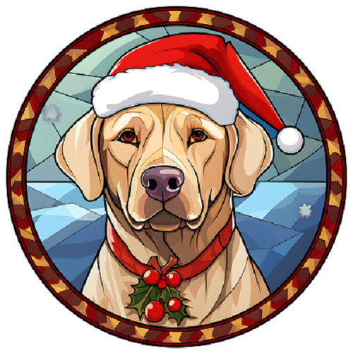 Dog christmas bauble stained - christmas,