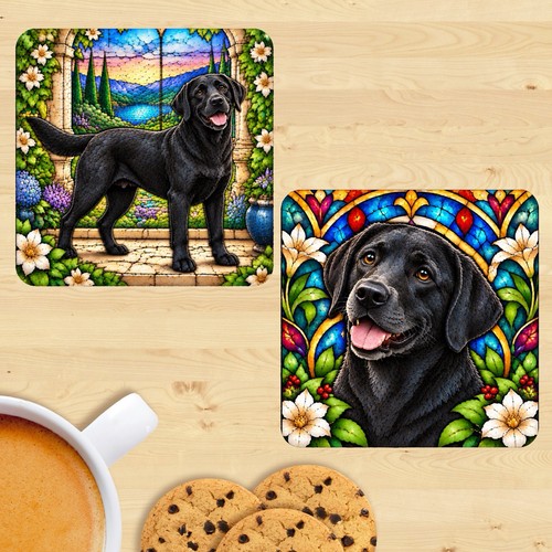 Black labrador dog stained - labrador,