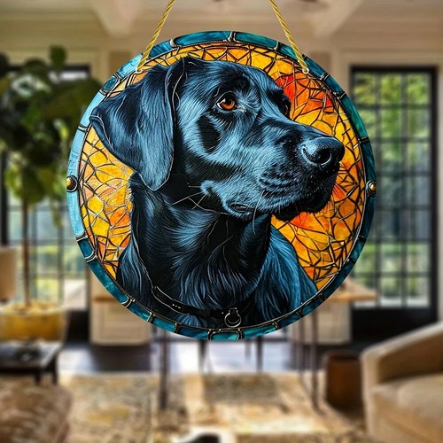 Black labrador dog suncatcher - black,