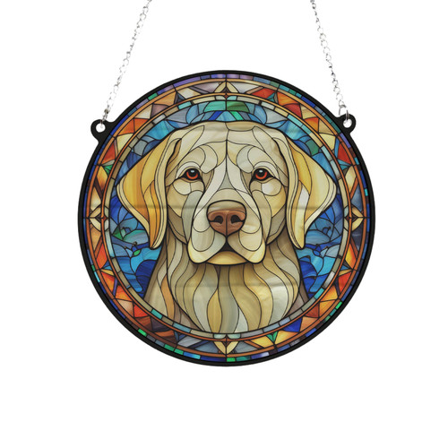 Labrador yellow stained - stained, glass
